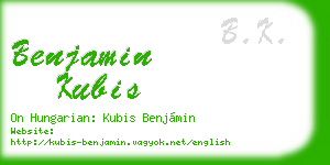 benjamin kubis business card